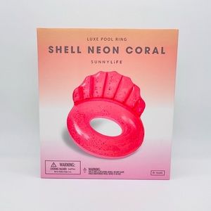 Sunny Life Lux Pool Ring Shell Neon Coral